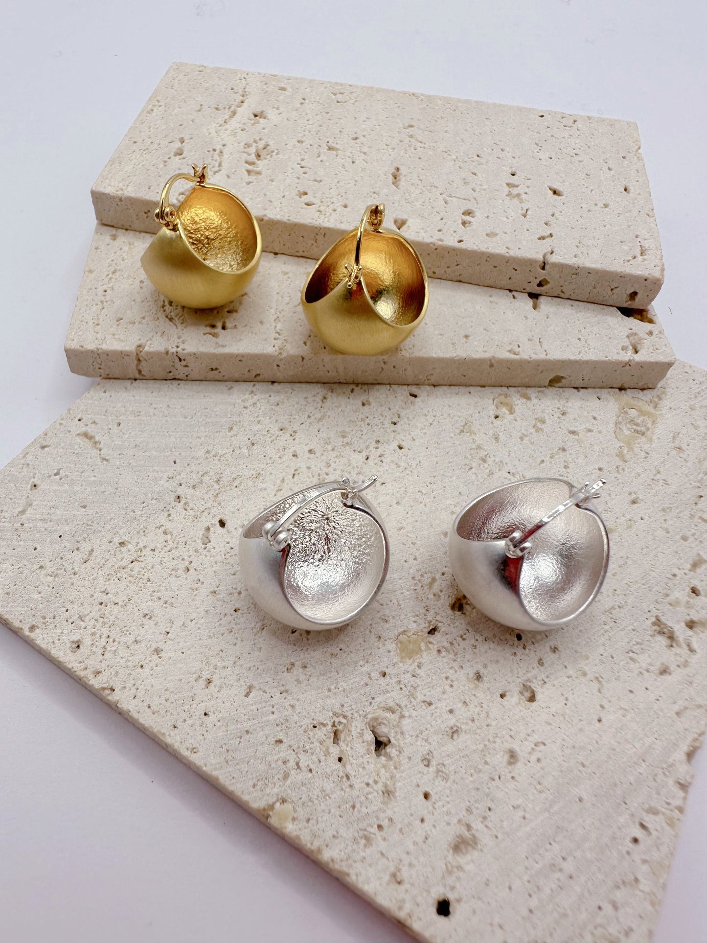 Emma Pick Matt Hemispheric Hoop Earrings