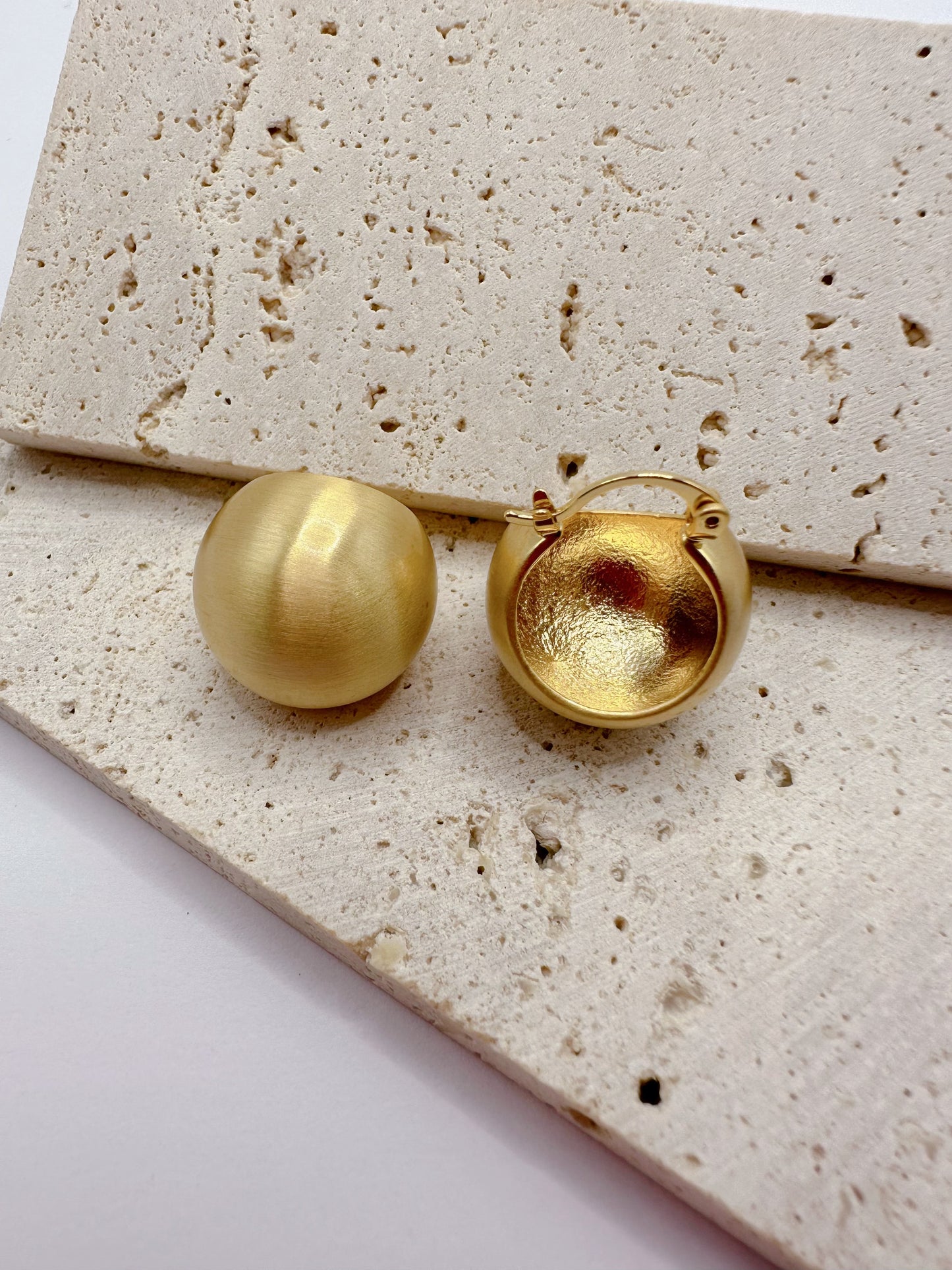 Emma Pick Matt Hemispheric Hoop Earrings
