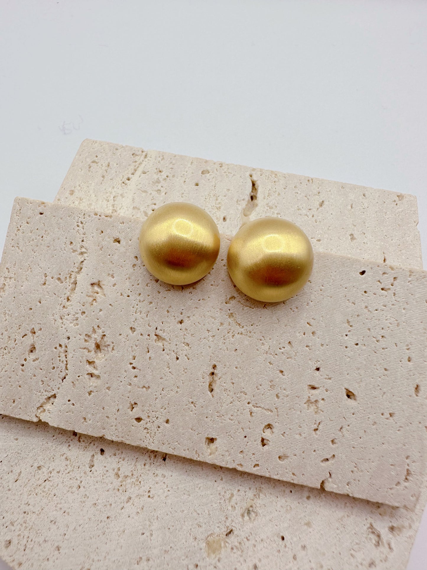 Emma Pick Matt 18K Gold Plated Hemispheric Stud Earrings