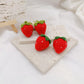 Emma Original Crocheted Strawberry Drop Earrings