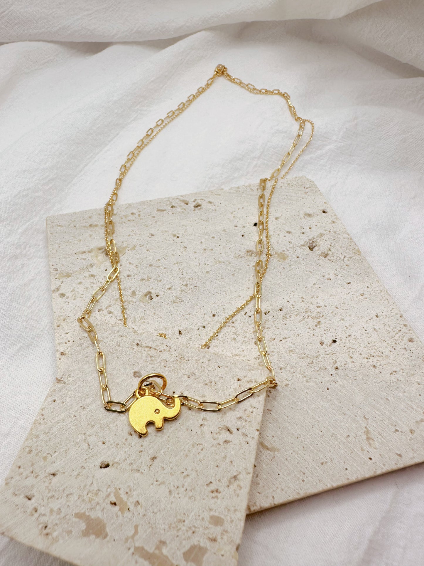 Emma Original Layer Design Single Pendant 14K Gold Plated Necklaces