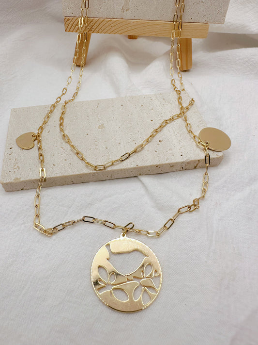 Emma Original 14K Gold Plated Layer Design  Necklace